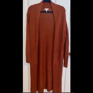 Leith burnt orange cardigan/duster
